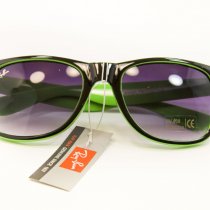 Очки wayfarer черный+зеленый 7728-3